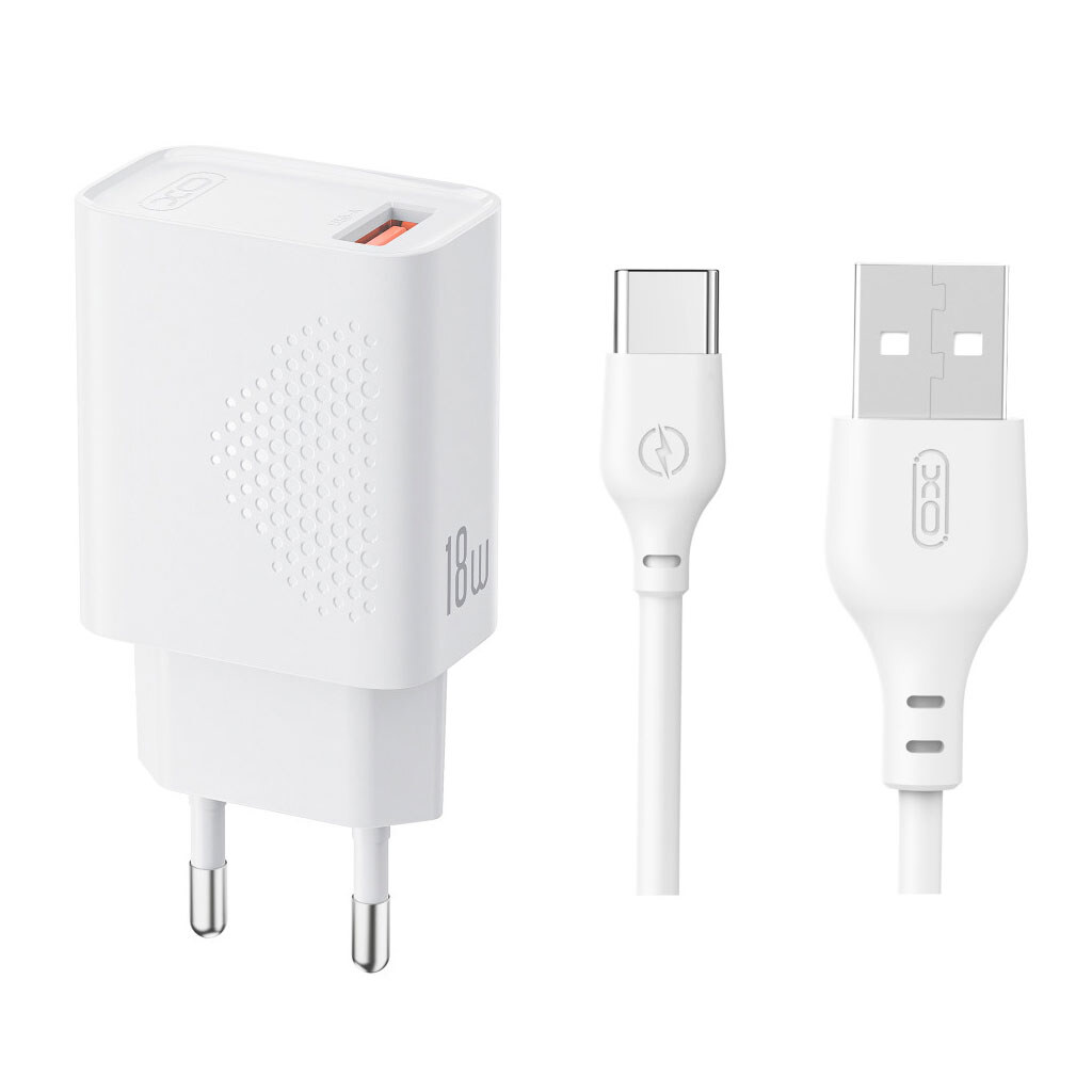 СЗУ XO L159, С кабелем, Type-C, Белый - № 1 СЗУ XO L159, С кабелем, Type-C, Белый - № 1