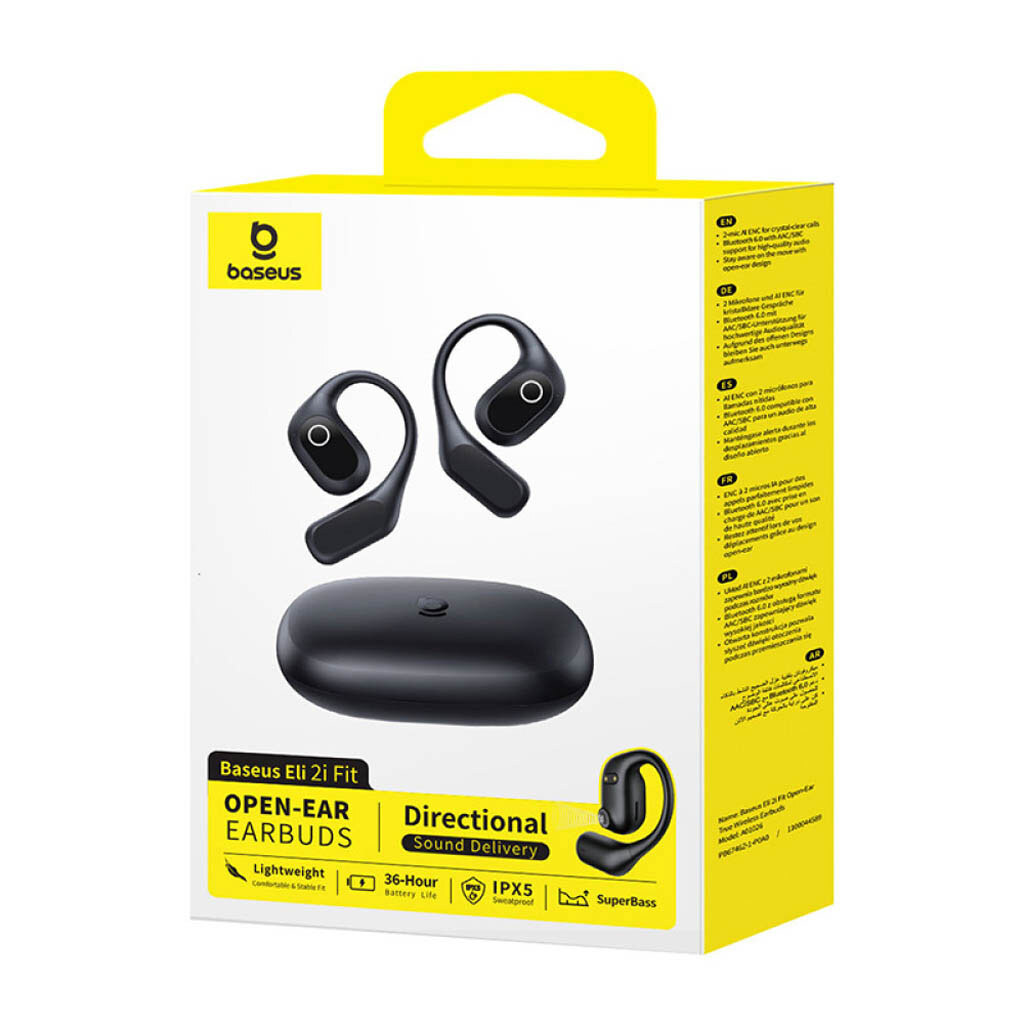 Bluetooth-гарнітура Baseus A0102604 Eli 2i Fit, Стерео, Чорний - № 9 Bluetooth-гарнітура Baseus A0102604 Eli 2i Fit, Стерео, Чорний - № 9