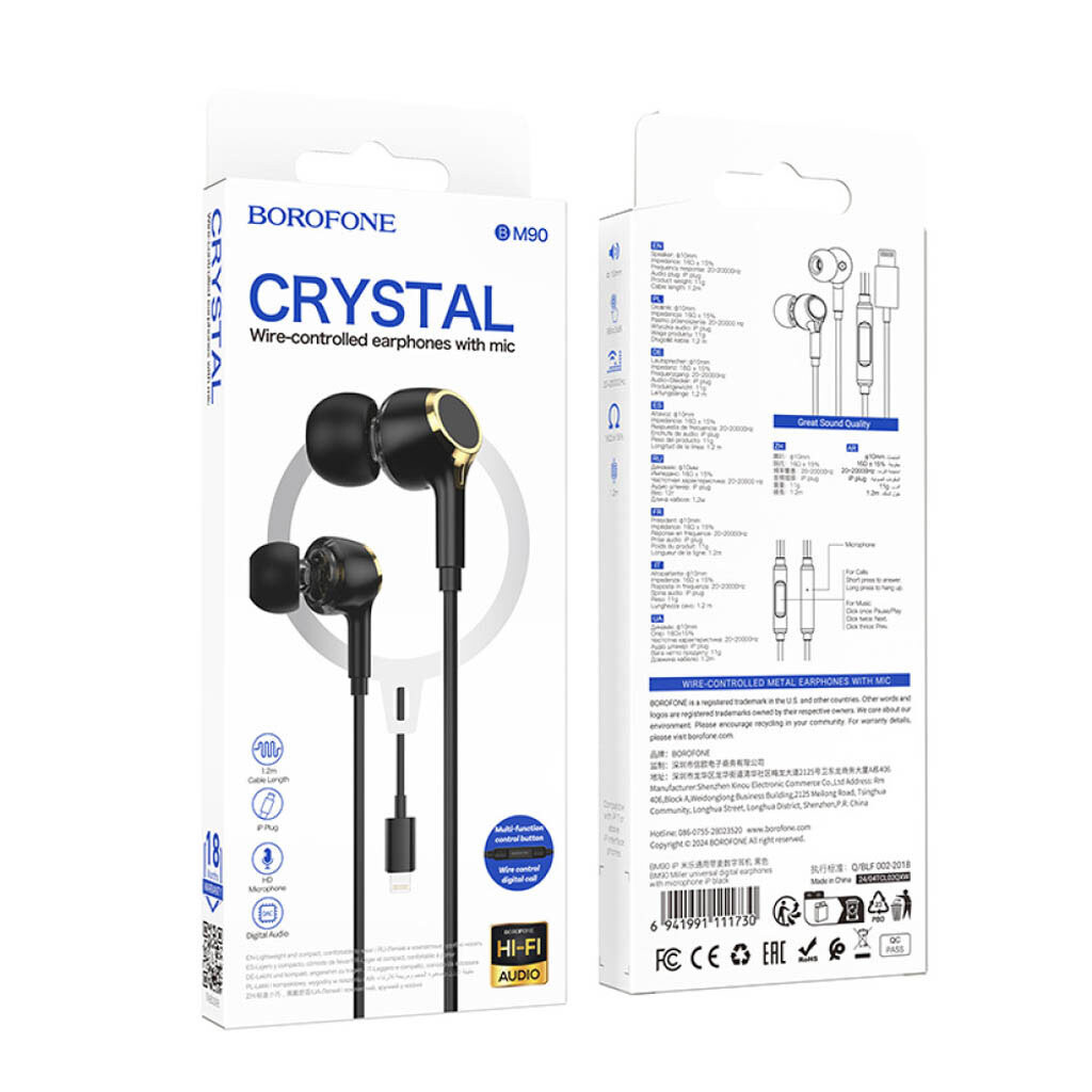 Наушники Borofone BM90 Miller, С микрофоном, Черный - № 6 Наушники Borofone BM90 Miller, С микрофоном, Черный - № 6
