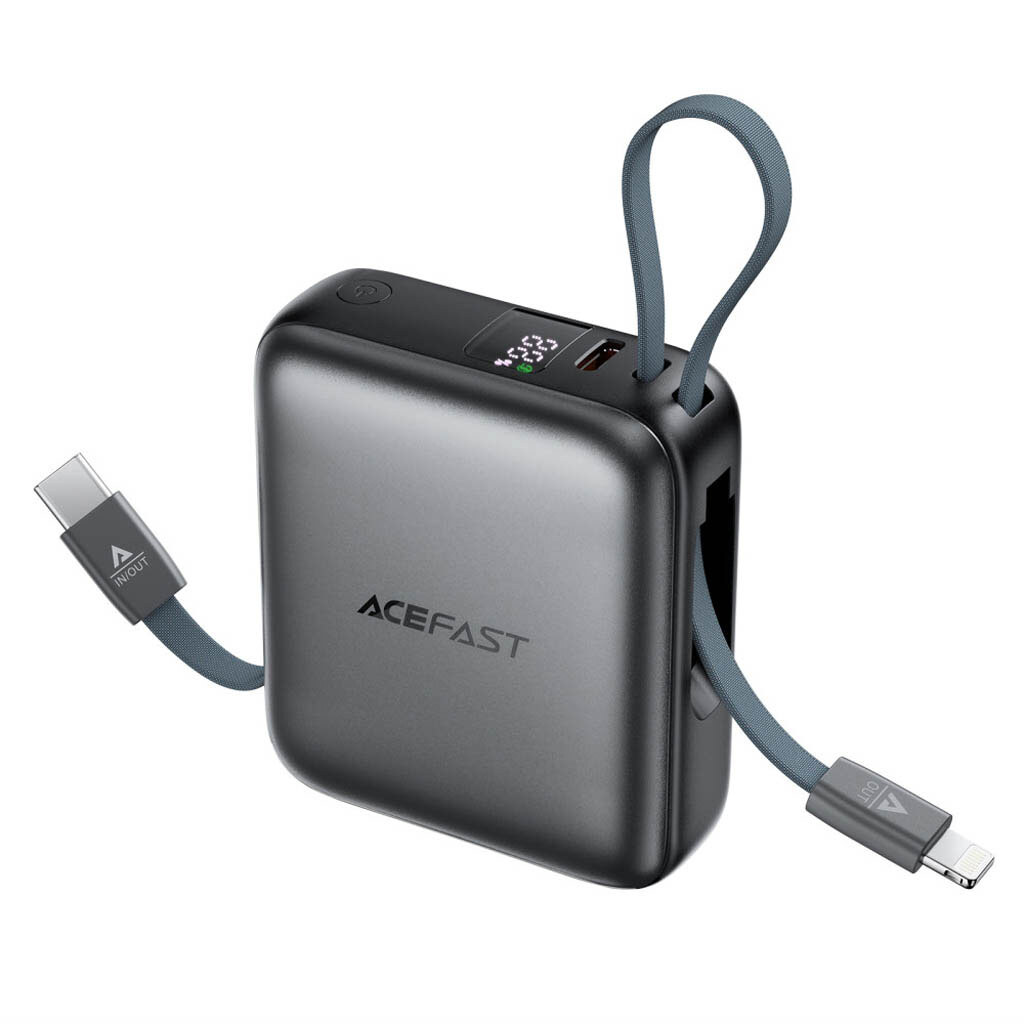 Портативная батарея (Power Bank) AceFast M23, 10000 mAh, Серый - № 6 Портативная батарея (Power Bank) AceFast M23, 10000 mAh, Серый - № 6