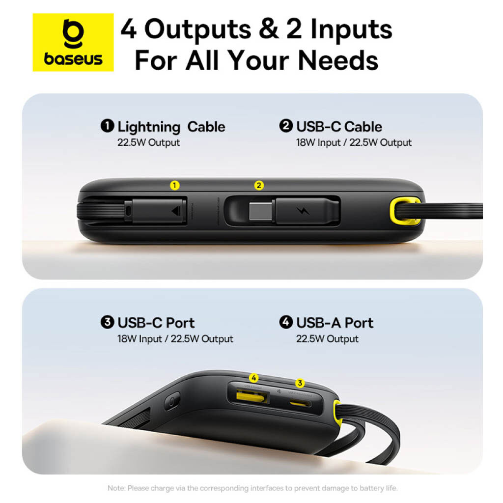 Портативная батарея (Power Bank) Baseus P10082107213 EnerFill FC31 QPow 3, 20000 mAh, Белый - № 8 Портативная батарея (Power Bank) Baseus P10082107213 EnerFill FC31 QPow 3, 20000 mAh, Белый - № 8
