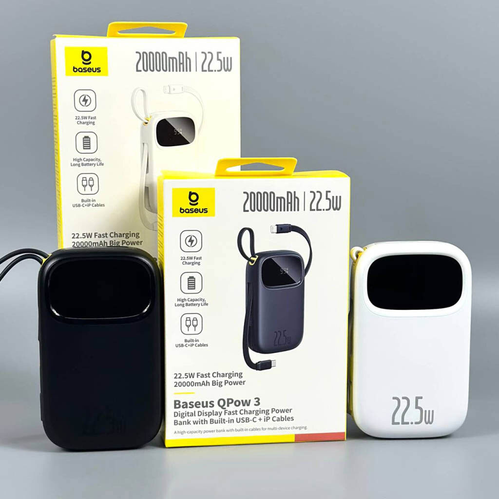 Портативная батарея (Power Bank) Baseus P10082107213 EnerFill FC31 QPow 3, 20000 mAh, Белый - № 9 Портативная батарея (Power Bank) Baseus P10082107213 EnerFill FC31 QPow 3, 20000 mAh, Белый - № 9