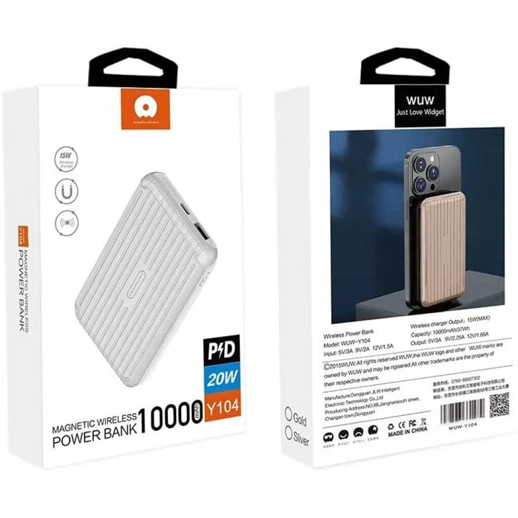 Портативная батарея (Power Bank) WUW Y104, 10000 mAh, Золотой - № 9 Портативная батарея (Power Bank) WUW Y104, 10000 mAh, Золотой - № 9