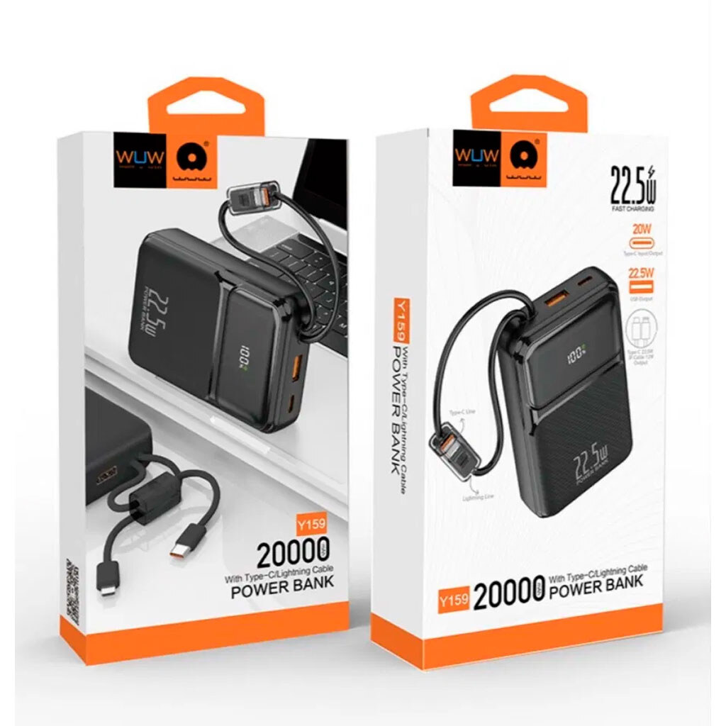 Портативная батарея (Power Bank) WUW Y159, 20000 mAh, Черный - № 5 Портативная батарея (Power Bank) WUW Y159, 20000 mAh, Черный - № 5