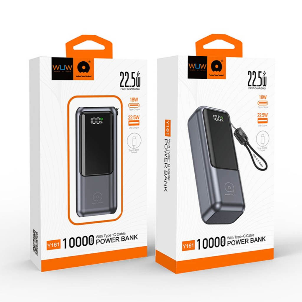 Портативная батарея (Power Bank) WUW Y161, 10000 mAh, Серый - № 9 Портативная батарея (Power Bank) WUW Y161, 10000 mAh, Серый - № 9