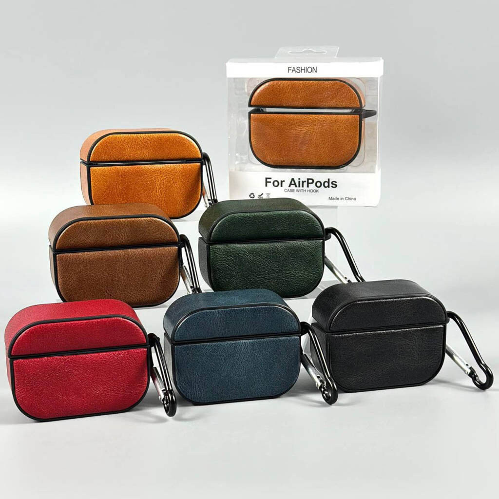 Чехол (накладка) Apple AirPods Pro 2, Retro Business Simple, Красный - № 7 Чехол (накладка) Apple AirPods Pro 2, Retro Business Simple, Красный - № 7