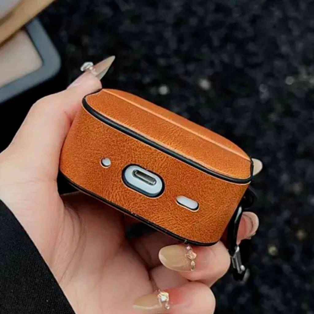 Чехол (накладка) Apple AirPods Pro 2, Retro Business Simple, Черный - № 6 Чехол (накладка) Apple AirPods Pro 2, Retro Business Simple, Черный - № 6