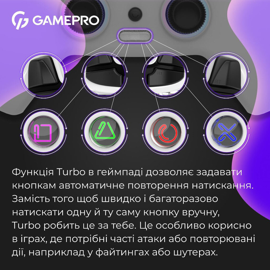 Геймпад GamePro GPS20W, Білий - № 12 Геймпад GamePro GPS20W, Білий - № 12