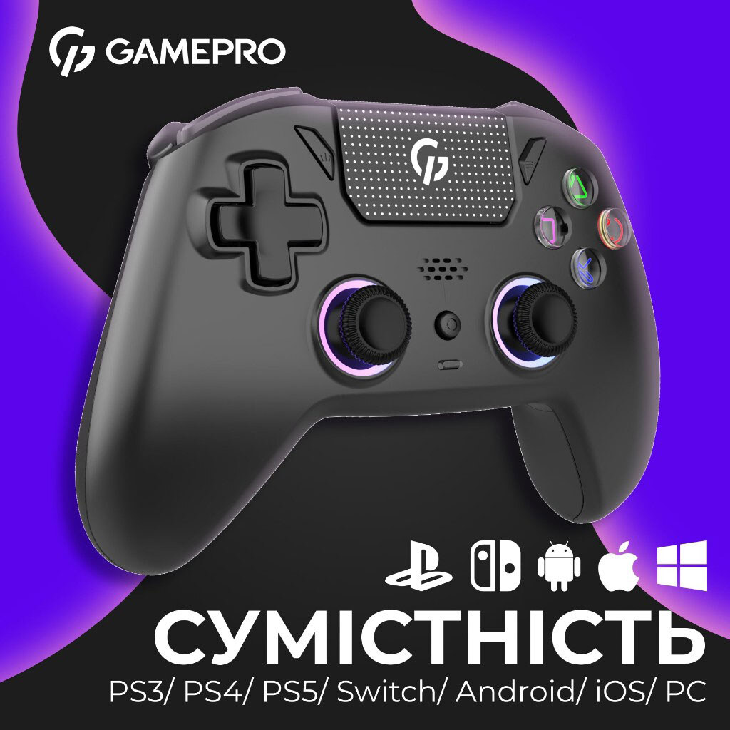 Геймпад GamePro із зарядною станцією GPS20BDOC, Чорний - № 4 Геймпад GamePro із зарядною станцією GPS20BDOC, Чорний - № 4