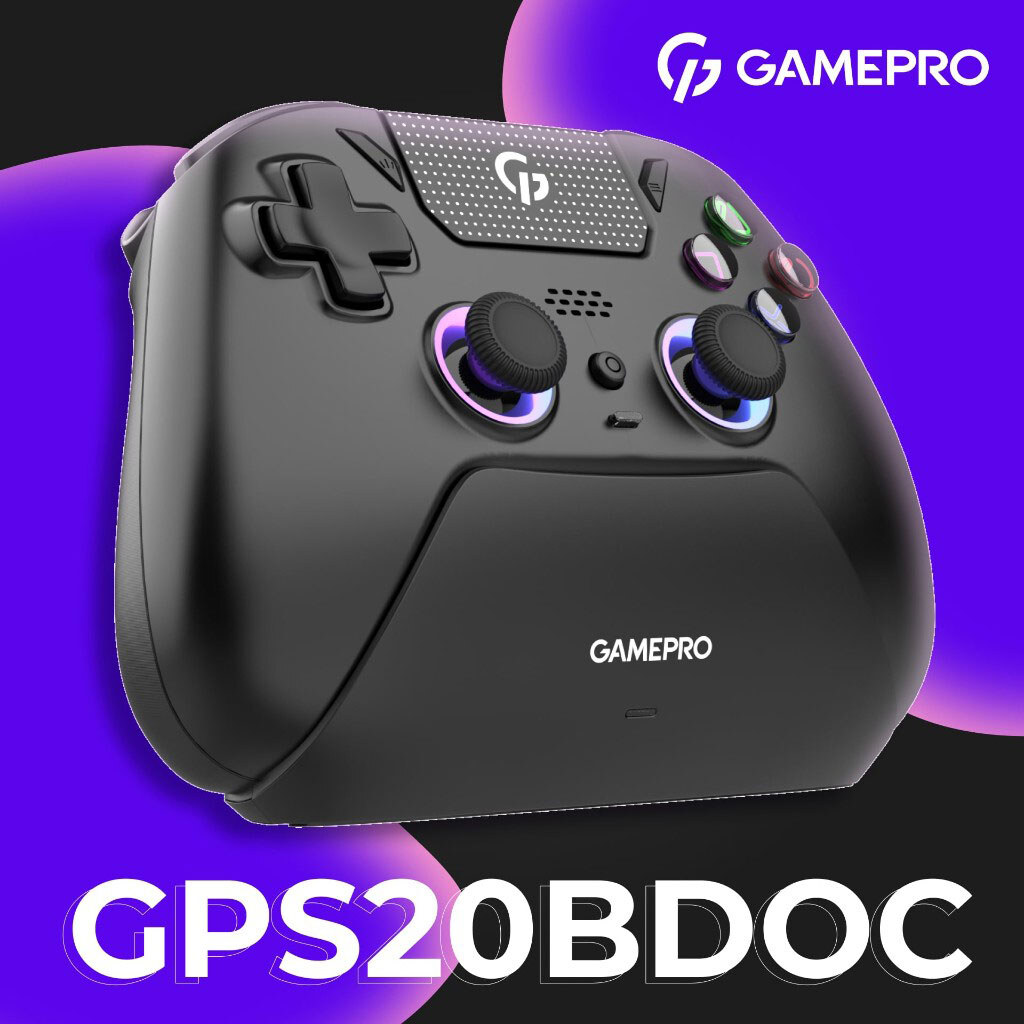 Геймпад GamePro із зарядною станцією GPS20BDOC, Чорний - № 7 Геймпад GamePro із зарядною станцією GPS20BDOC, Чорний - № 7