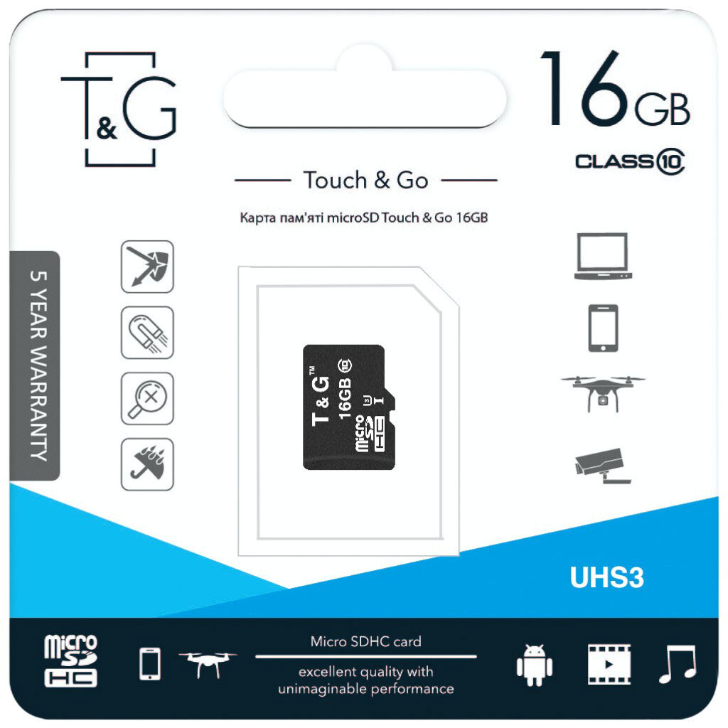 Карта памяти T&G TG-16GBSD10U3-00, 16 Гб. - № 2 Карта памяти T&G TG-16GBSD10U3-00, 16 Гб. - № 2