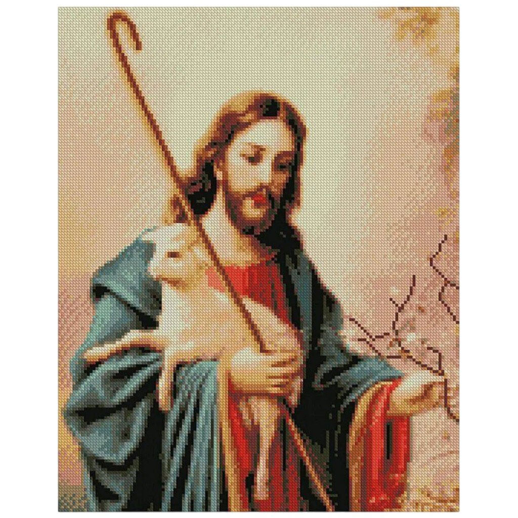 Алмазная мозаика "Добрый пастырь", 40х50 см, Strateg - № 1 Алмазная мозаика "Добрый пастырь", 40х50 см, Strateg - № 1