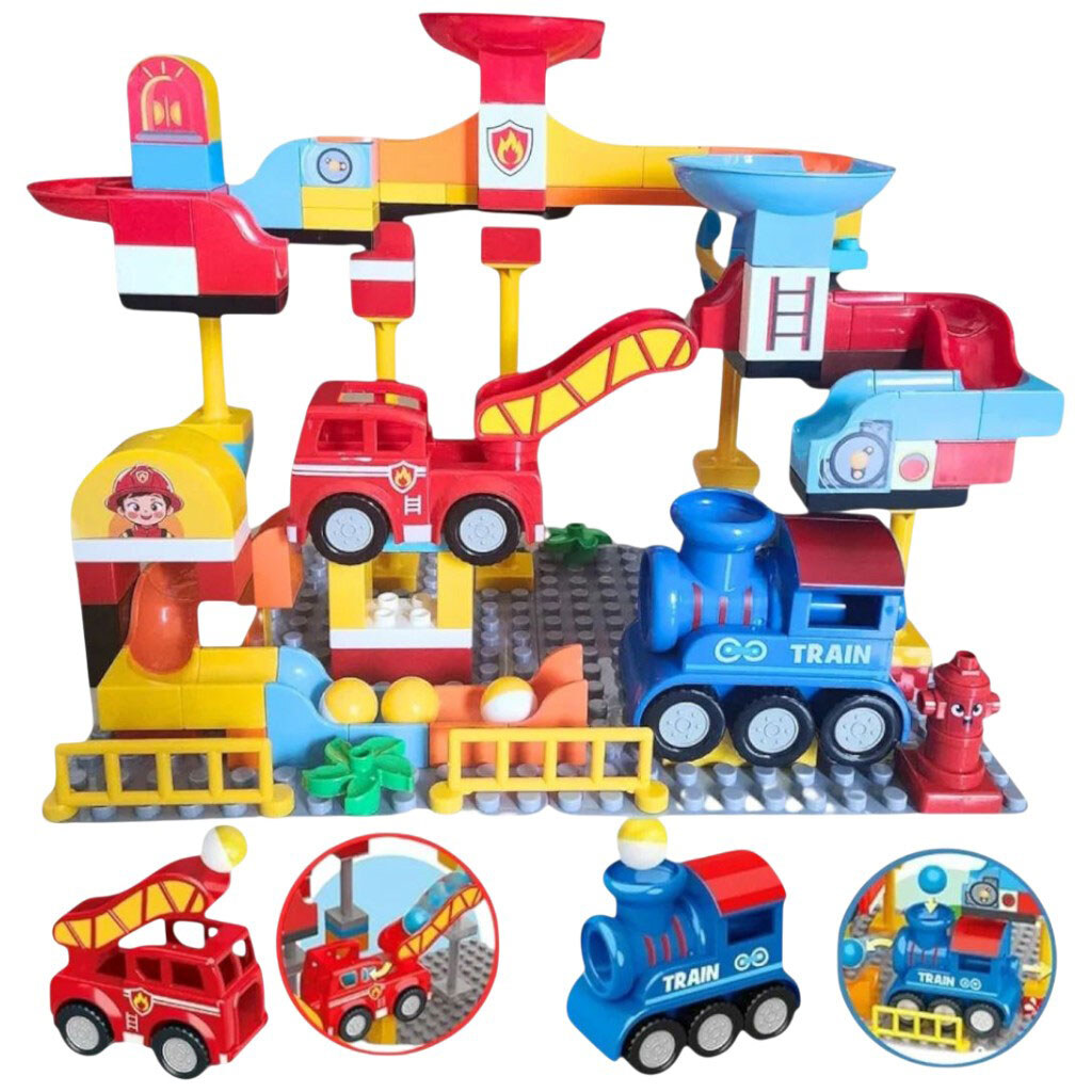 Конструктор "Пожарная часть", 103 детали, большие элементы, игра с шариком, в коробке, Mic - № 3 Конструктор "Пожарная часть", 103 детали, большие элементы, игра с шариком, в коробке, Mic - № 3