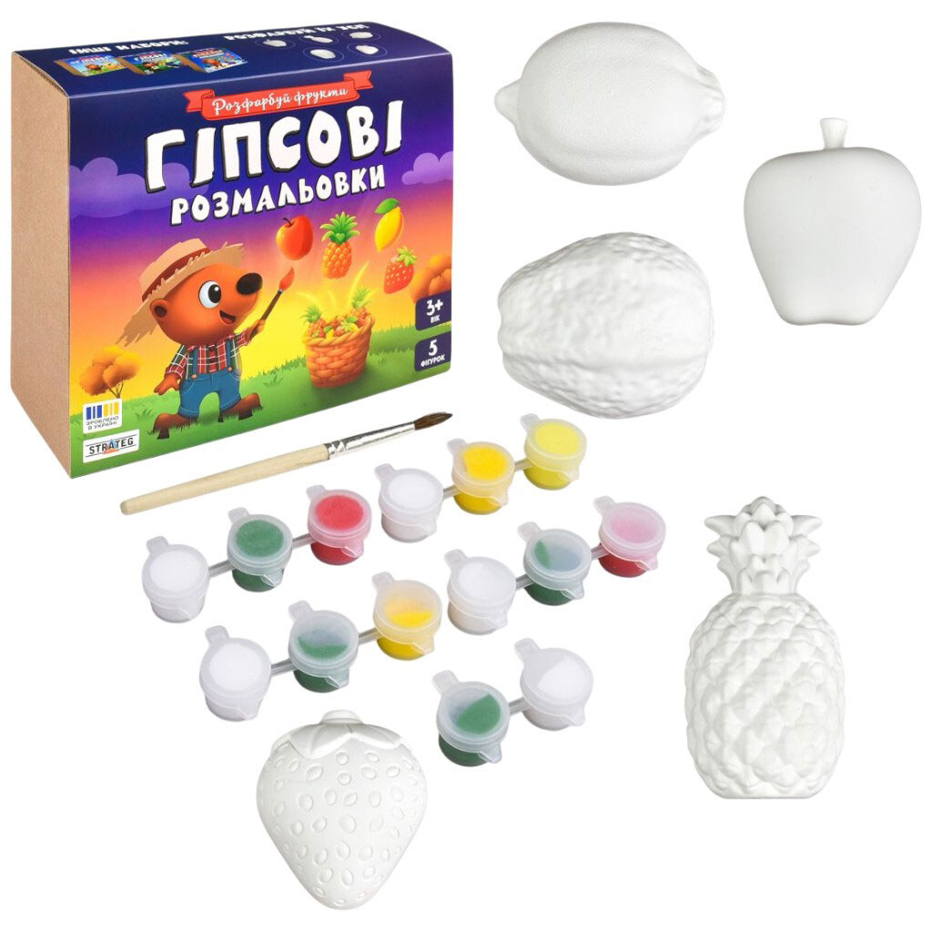Набор для творчества "Гипсовые раскраски: раскрась фрукты", Strateg - № 2 Набор для творчества "Гипсовые раскраски: раскрась фрукты", Strateg - № 2
