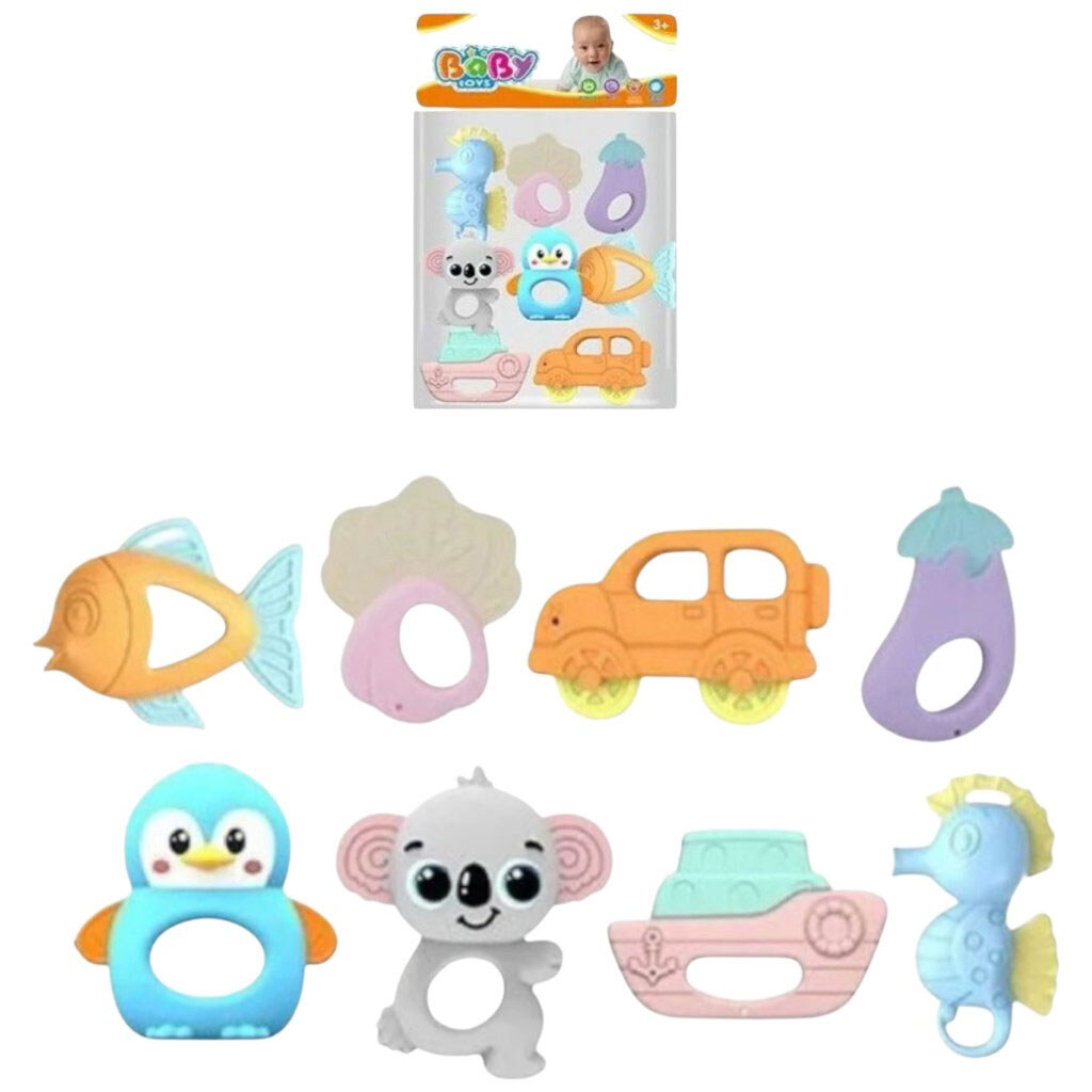 Набор погремушек 8 штук, прорезыватель, в пакете, Mic - № 1 Набор погремушек 8 штук, прорезыватель, в пакете, Mic - № 1