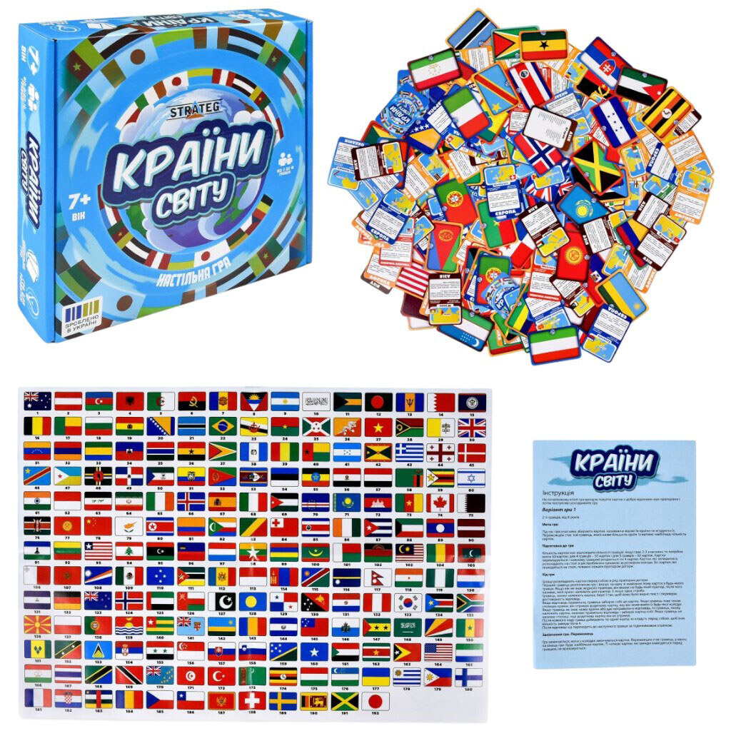 Настольная игра "Страны мира", укр, Strateg - № 2 Настольная игра "Страны мира", укр, Strateg - № 2