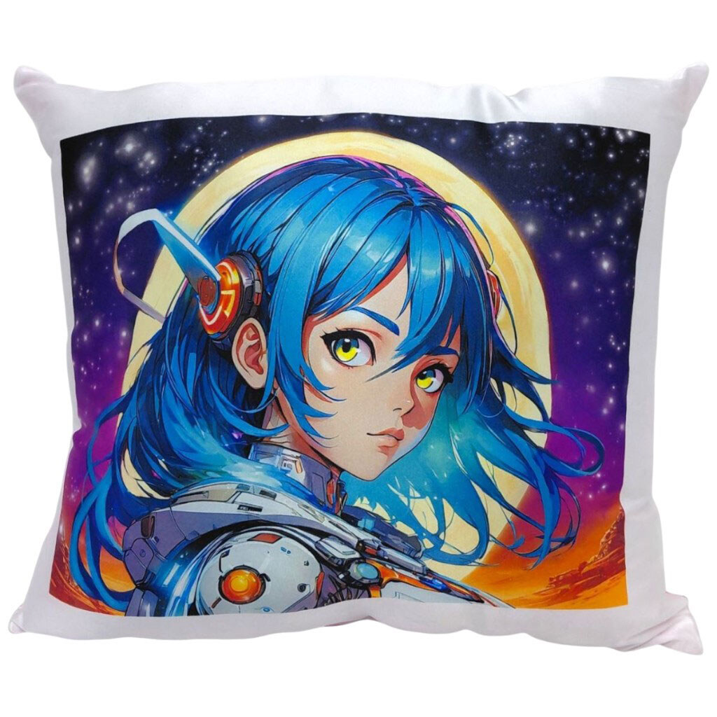 Подушка "Аниме девушка в художественном мире", размер 28х28 см, розовая с нанесением сублимации, Strateg - № 1 Подушка "Аниме девушка в художественном мире", размер 28х28 см, розовая с нанесением сублимации, Strateg - № 1