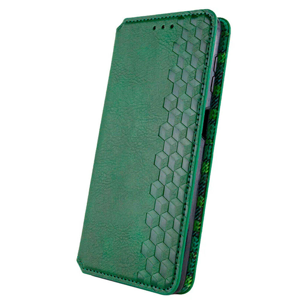 Чехол (книжка) Motorola Moto G06, GETMAN Cubic, Зеленый - № 2 Чехол (книжка) Motorola Moto G06, GETMAN Cubic, Зеленый - № 2
