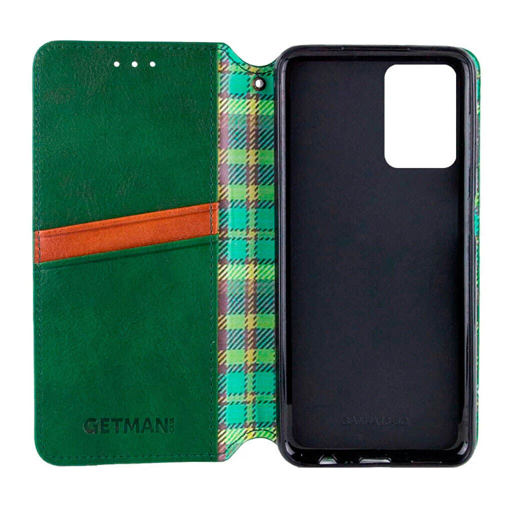 Чехол (книжка) Motorola Moto G06, GETMAN Cubic, Зеленый - № 3 Чехол (книжка) Motorola Moto G06, GETMAN Cubic, Зеленый - № 3