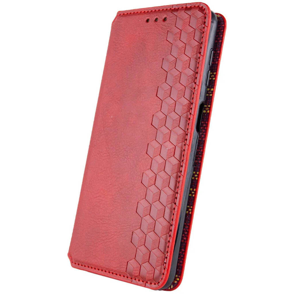 Чехол (книжка) Motorola Moto G06, GETMAN Cubic, Красный - № 2 Чехол (книжка) Motorola Moto G06, GETMAN Cubic, Красный - № 2