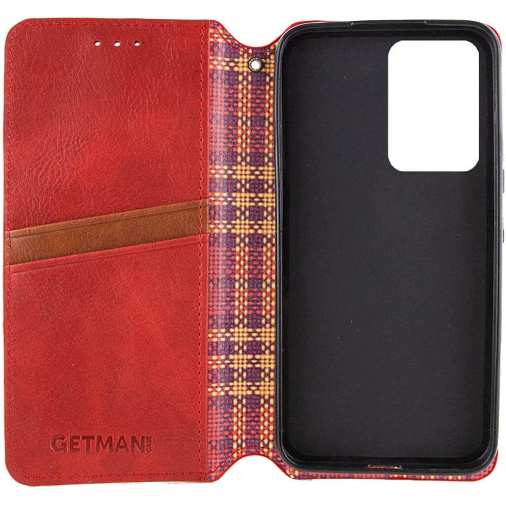 Чехол (книжка) Motorola Moto G06, GETMAN Cubic, Красный - № 3 Чехол (книжка) Motorola Moto G06, GETMAN Cubic, Красный - № 3