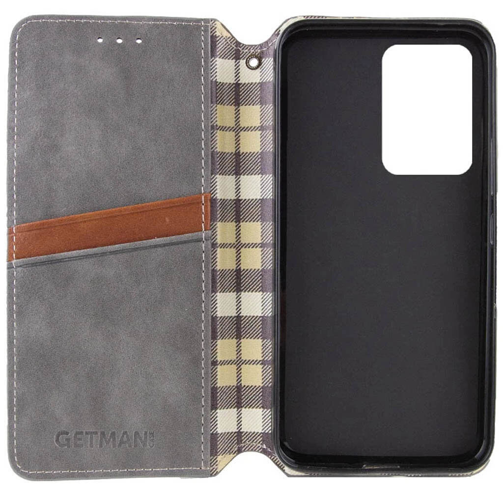 Чехол (книжка) Motorola Moto G06, GETMAN Cubic, Серый - № 3 Чехол (книжка) Motorola Moto G06, GETMAN Cubic, Серый - № 3