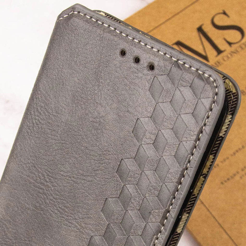 Чехол (книжка) Motorola Moto G06, GETMAN Cubic, Серый - № 5 Чехол (книжка) Motorola Moto G06, GETMAN Cubic, Серый - № 5