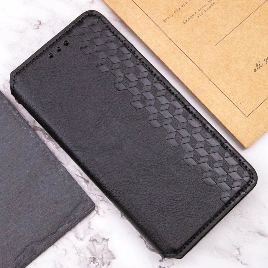 Чехол (книжка) Motorola Moto G06, GETMAN Cubic, Черный - № 5 Чехол (книжка) Motorola Moto G06, GETMAN Cubic, Черный - № 5