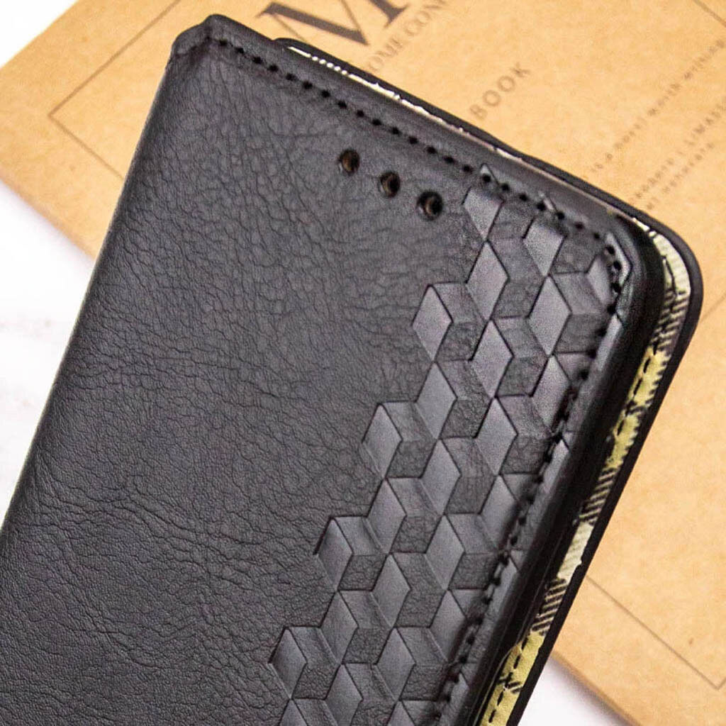 Чехол (книжка) Motorola Moto G06, GETMAN Cubic, Черный - № 6 Чехол (книжка) Motorola Moto G06, GETMAN Cubic, Черный - № 6
