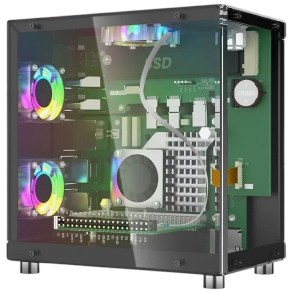 Корпус Elecrow Pitower Gen 1 Mini PC Case для Raspberry Pi 5 с OLED дисплеем 1.3" - № 2 Корпус Elecrow Pitower Gen 1 Mini PC Case для Raspberry Pi 5 с OLED дисплеем 1.3" - № 2