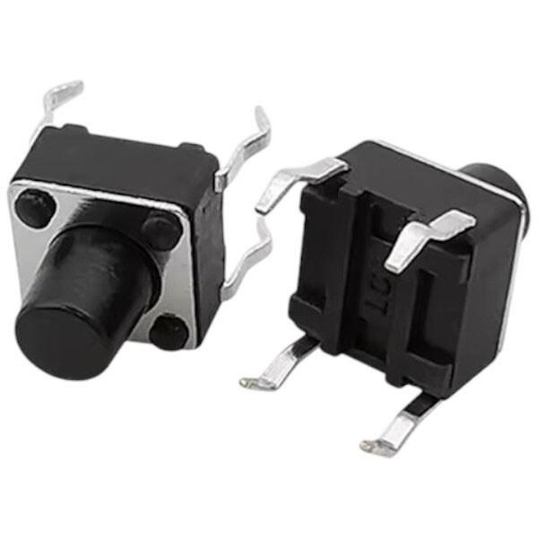 Тактовая кнопка DIP 4-pin 6х6x8.5мм шток 4мм - № 1 Тактовая кнопка DIP 4-pin 6х6x8.5мм шток 4мм - № 1