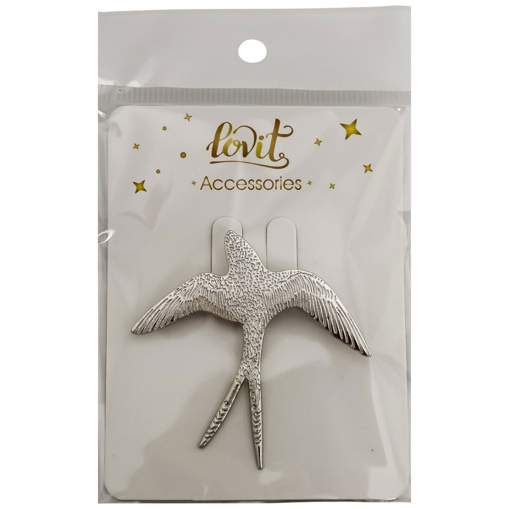 Брошь металлическая фигурная "Ласточка", в ассортименте - № 2 Брошь металлическая фигурная "Ласточка", в ассортименте - № 2