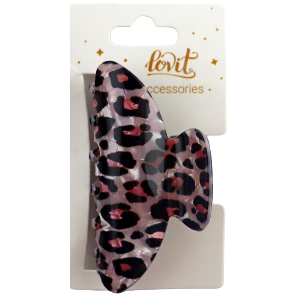 Краб для волосся пластиковий з леопардовим принтом - № 1 Краб для волосся пластиковий з леопардовим принтом - № 1