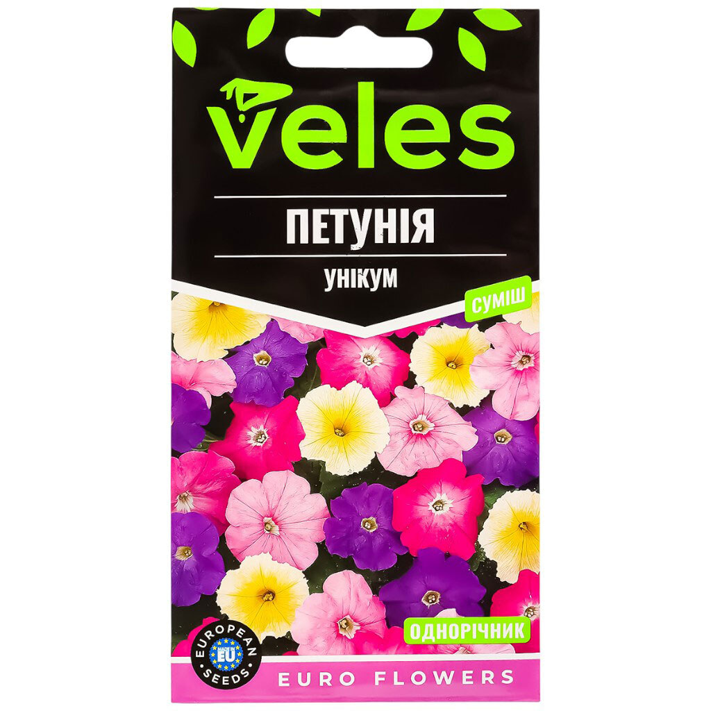 Семена Цветы однолетние ВЕЛЕС Петуния Уникум, 0,2 г - № 1 Семена Цветы однолетние ВЕЛЕС Петуния Уникум, 0,2 г - № 1