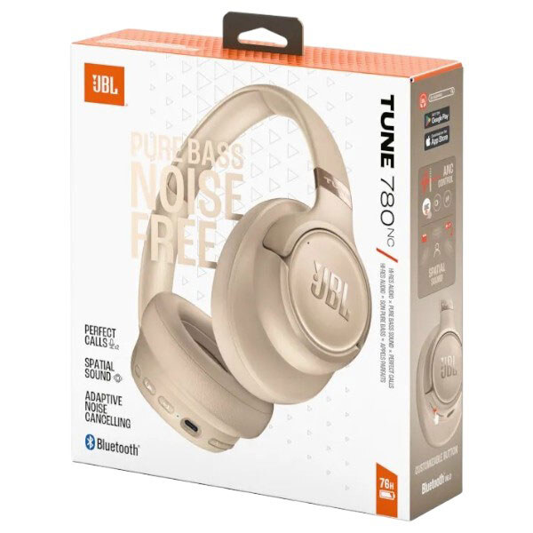 Bluetooth-гарнітура JBL Tune 780NC, З мікрофоном, Стерео, Бежевий - № 10 Bluetooth-гарнітура JBL Tune 780NC, З мікрофоном, Стерео, Бежевий - № 10
