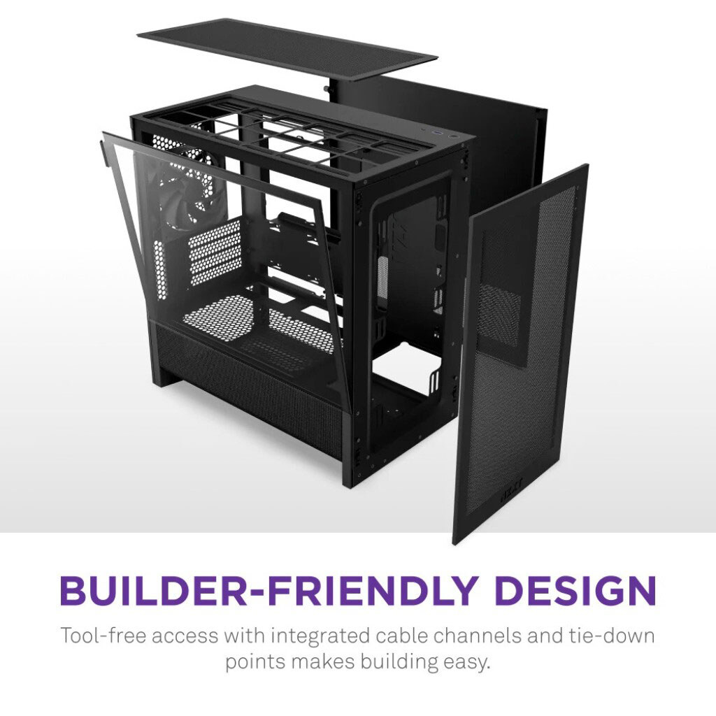 Корпус NZXT H3 Flow, Чорний - № 3 Корпус NZXT H3 Flow, Чорний - № 3