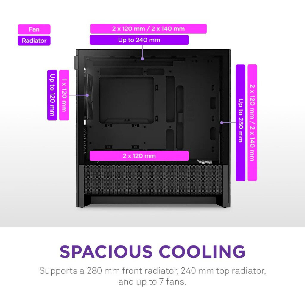 Корпус NZXT H3 Flow, Чорний - № 6 Корпус NZXT H3 Flow, Чорний - № 6