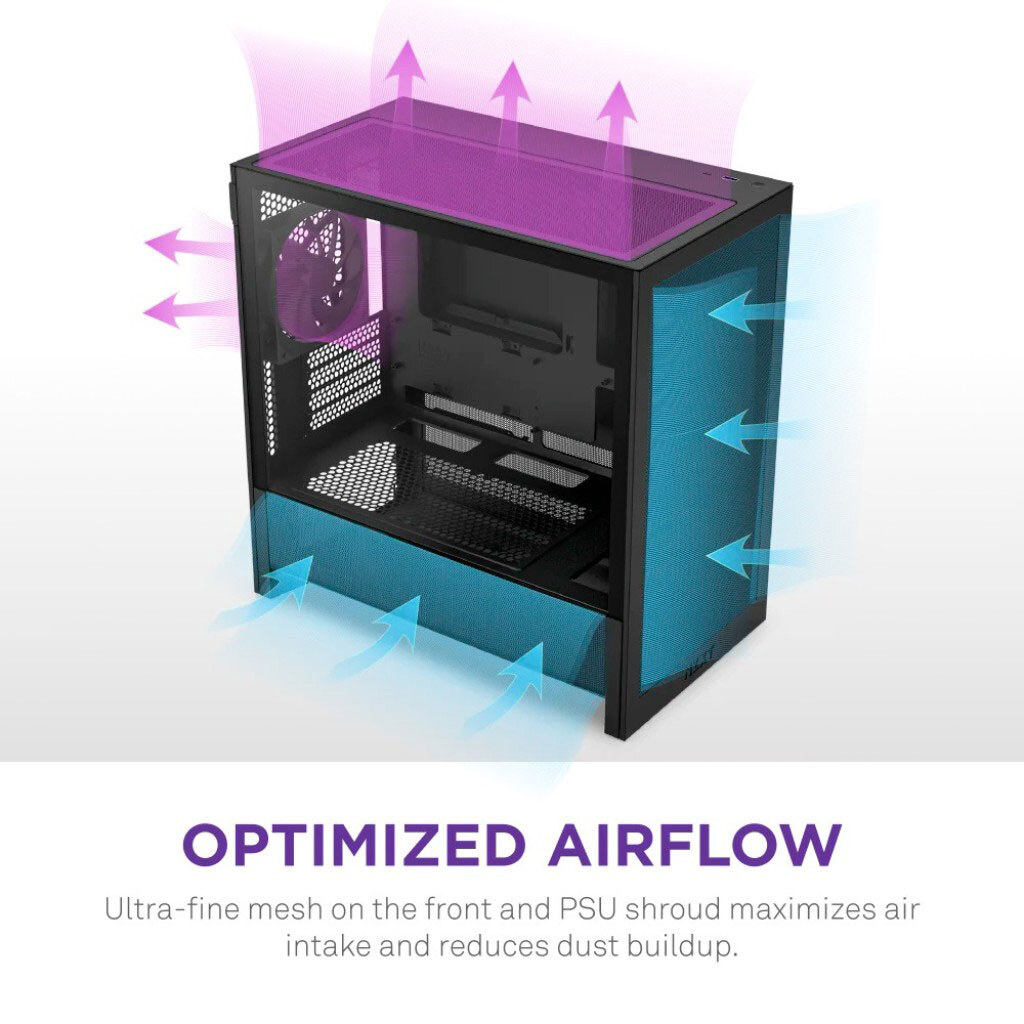 Корпус NZXT H3 Flow, Чорний - № 7 Корпус NZXT H3 Flow, Чорний - № 7
