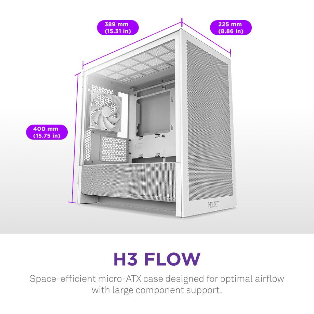 Корпус NZXT H3 Flow, Белый - № 9 Корпус NZXT H3 Flow, Белый - № 9