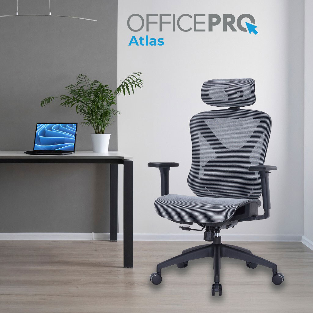 Офісне крісло OfficePro Atlas OC630-B-DG-DG, Сірий - № 6 Офісне крісло OfficePro Atlas OC630-B-DG-DG, Сірий - № 6