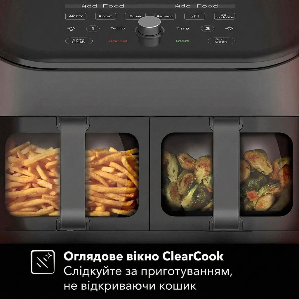 Мультипіч Instant Vortex Plus Double Basket ClearCook, Чорний - № 2 Мультипіч Instant Vortex Plus Double Basket ClearCook, Чорний - № 2