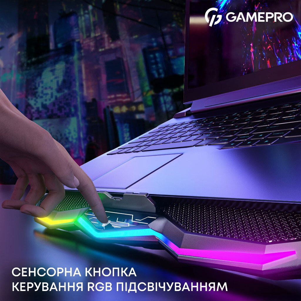 Охлаждающая подставка для ноутбука GamePro CP680, Черный - № 10 Охлаждающая подставка для ноутбука GamePro CP680, Черный - № 10