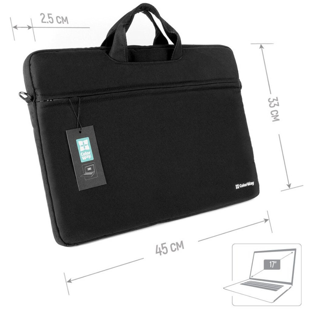 Сумка для ноутбука ColorWay Casual, Черный - № 2 Сумка для ноутбука ColorWay Casual, Черный - № 2