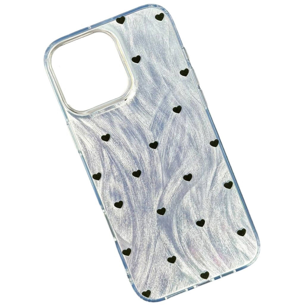 Чохол (накладка) Apple iPhone 12 Pro Max, Nacre Print Desing, Black Hearts, Малюнок - № 1 Чохол (накладка) Apple iPhone 12 Pro Max, Nacre Print Desing, Black Hearts, Малюнок - № 1