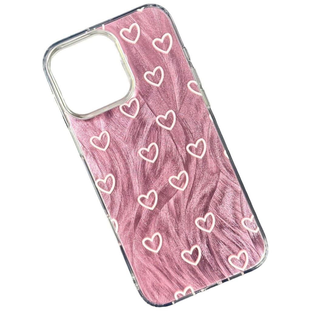 Чехол (накладка) Samsung Galaxy A56 5G, Nacre Print Desing, Hearts on Pink Waves, Рисунок - № 1 Чехол (накладка) Samsung Galaxy A56 5G, Nacre Print Desing, Hearts on Pink Waves, Рисунок - № 1