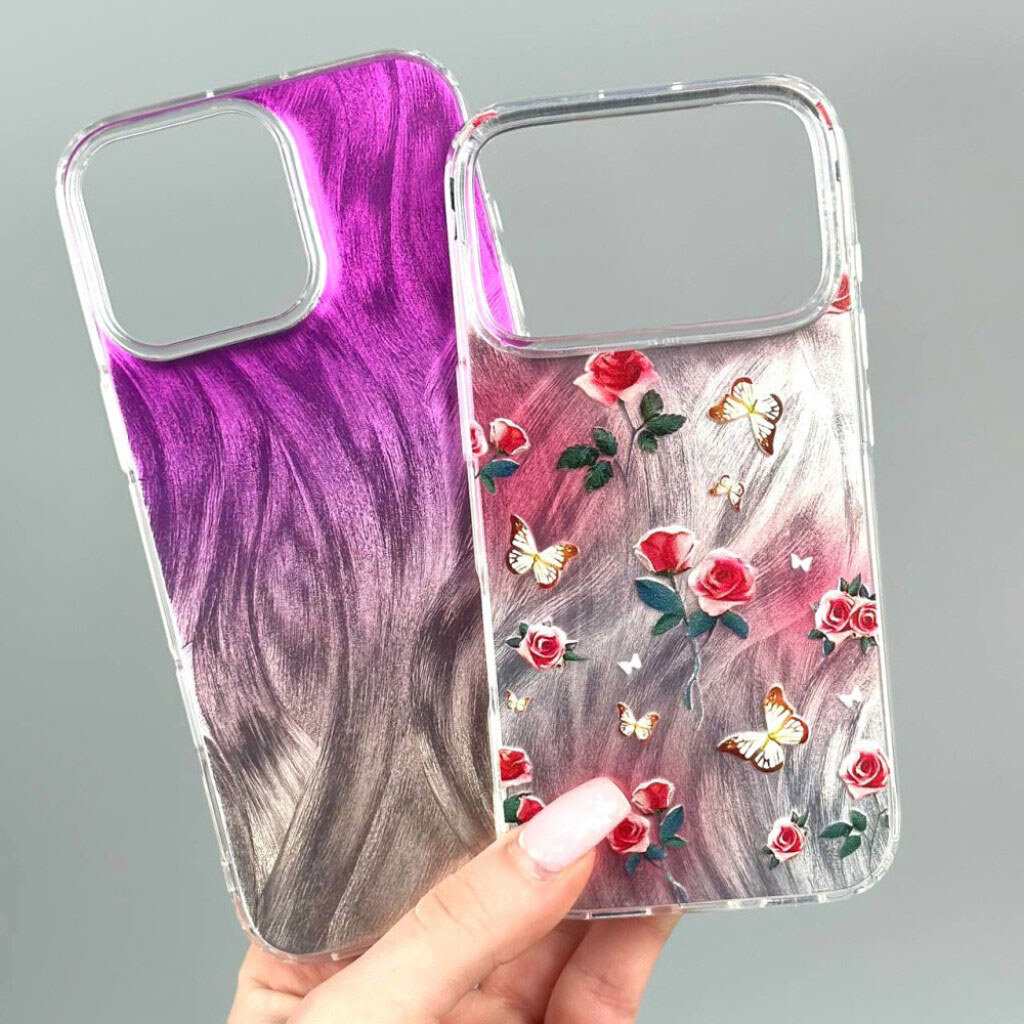 Чехол (накладка) Xiaomi Redmi 15, Nacre Print Desing, Black Hearts on Pink Waves, Рисунок - № 8 Чехол (накладка) Xiaomi Redmi 15, Nacre Print Desing, Black Hearts on Pink Waves, Рисунок - № 8