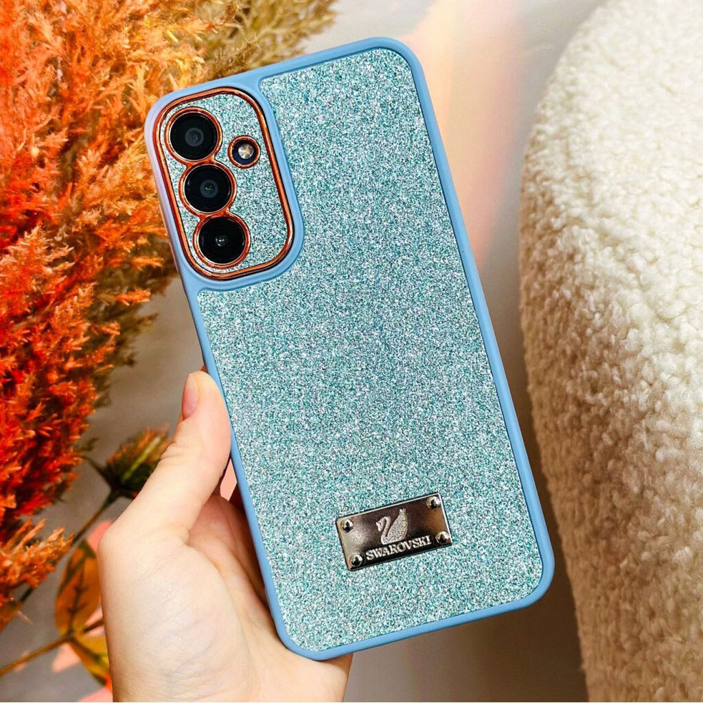 Чехол (накладка) Samsung A057 Galaxy A05s, Sand Crystal Swarovski, Бирюзовый - № 8 Чехол (накладка) Samsung A057 Galaxy A05s, Sand Crystal Swarovski, Бирюзовый - № 8