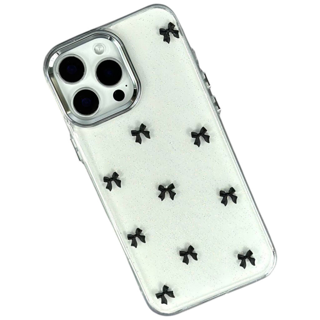 Чохол (накладка) Apple iPhone 15, Shiny Crystal Colored Bow, Black Bows, Малюнок - № 1 Чохол (накладка) Apple iPhone 15, Shiny Crystal Colored Bow, Black Bows, Малюнок - № 1