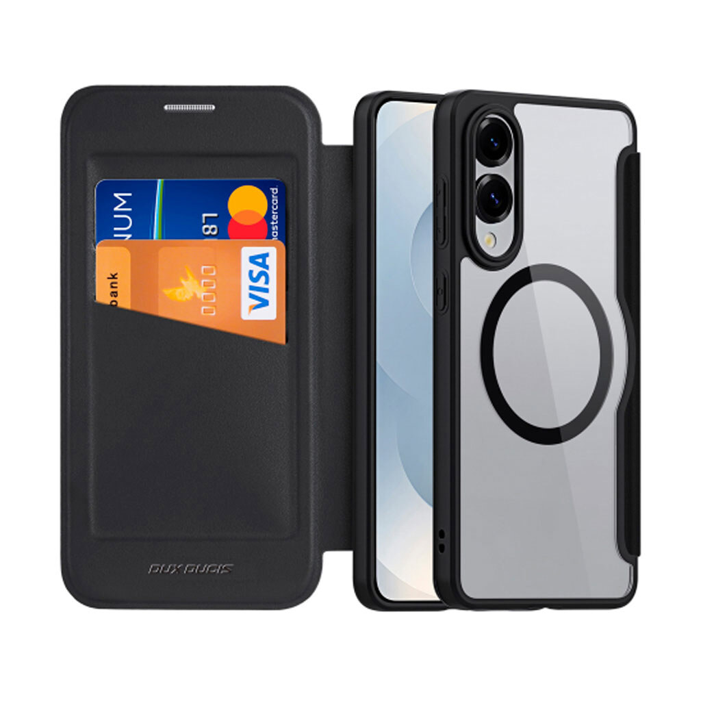 Чехол (книжка) Samsung Galaxy S25 FE, Dux Ducis Skin X Pro, MagSafe, Черный - № 1 Чехол (книжка) Samsung Galaxy S25 FE, Dux Ducis Skin X Pro, MagSafe, Черный - № 1