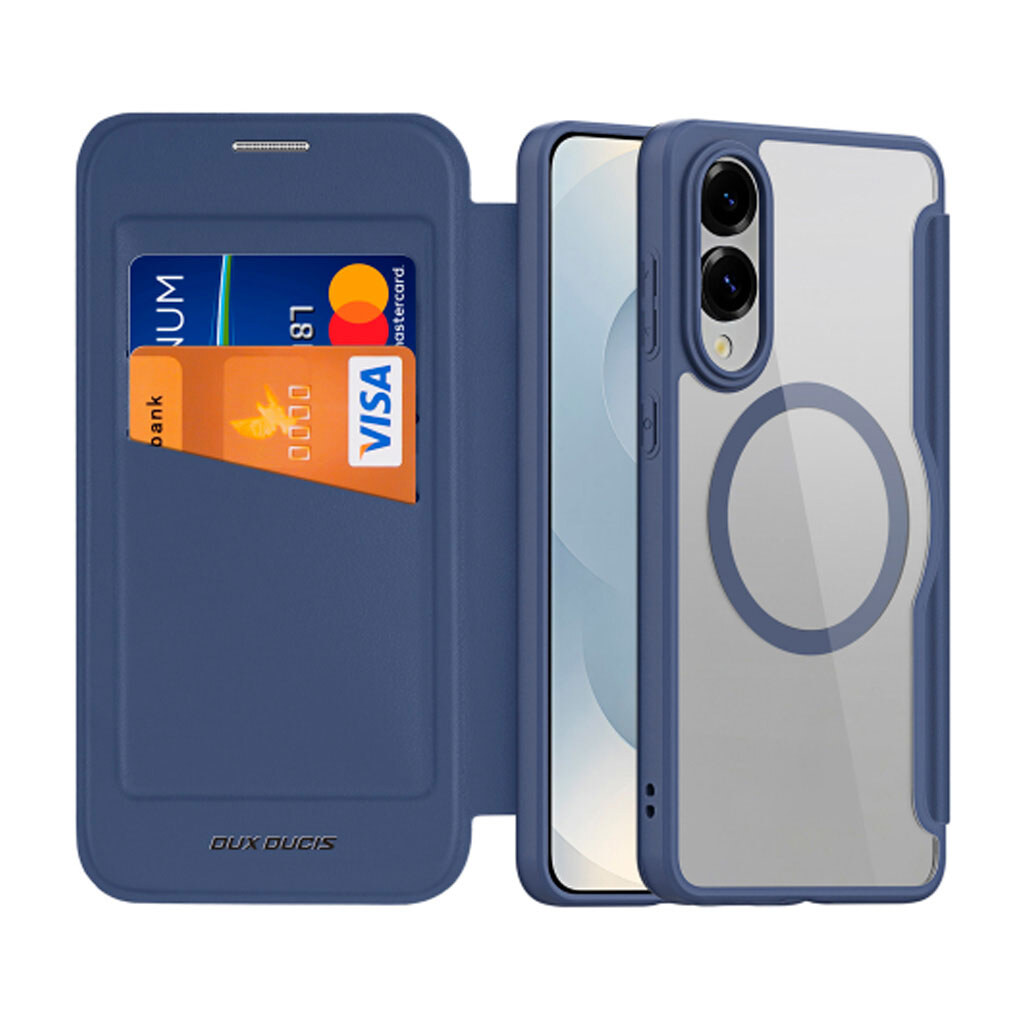 Чехол (книжка) Samsung Galaxy S25 FE, Dux Ducis Skin X Pro, MagSafe, Синий - № 1 Чехол (книжка) Samsung Galaxy S25 FE, Dux Ducis Skin X Pro, MagSafe, Синий - № 1